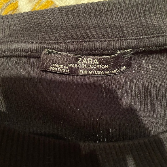 Black Zara long sleeve shirt with faux leather epaulettes. Size Us M - Picture 2 of 2